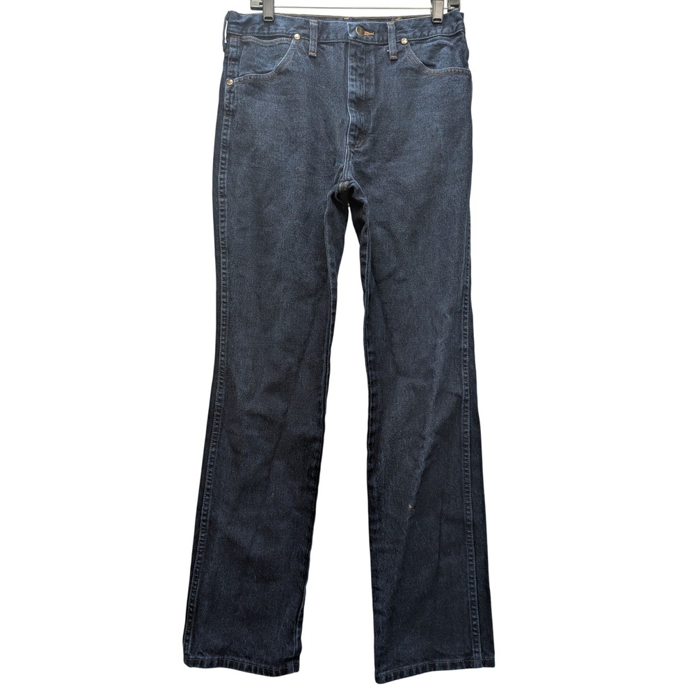 Wrangler 933SEDD Cowboy Cut Jeans Mens 33x34 Dark Wash Slim Fit Straight Leg